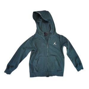 Kids Jordan Sport Full Zip Hoodie Dark Teal Jumpman Logo Size S